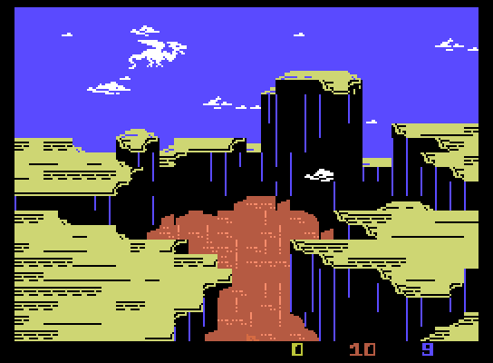 Wing War ColecoVision Screenshot: Leaving the caverns...