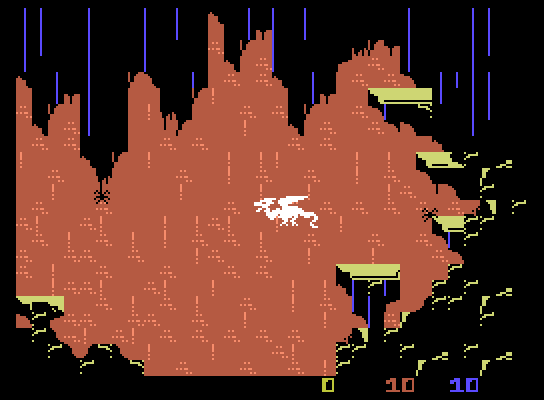 Wing War ColecoVision Screenshot: Navigating through caverns.