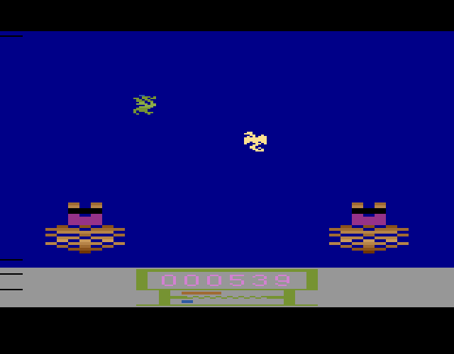 Wing War Atari 2600 Screenshot: You often need to defeat creatures before you can move to the next screen.