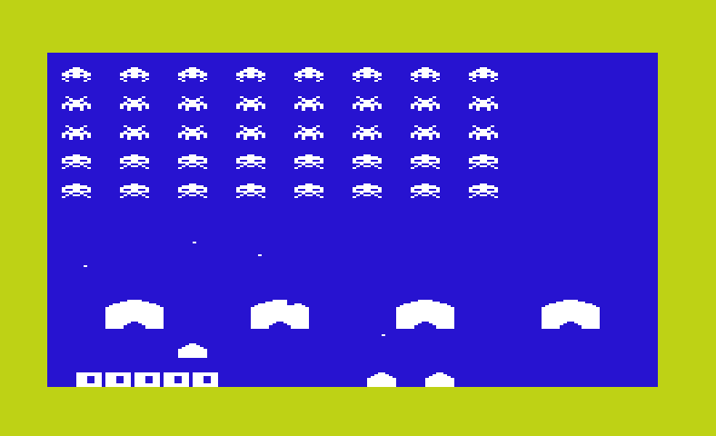 Alien Blitz Commodore VIC-20 Screenshot: Game start.