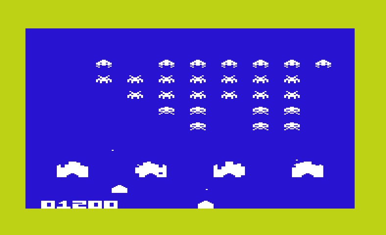 Alien Blitz Commodore VIC-20 Screenshot: Start of the second level.