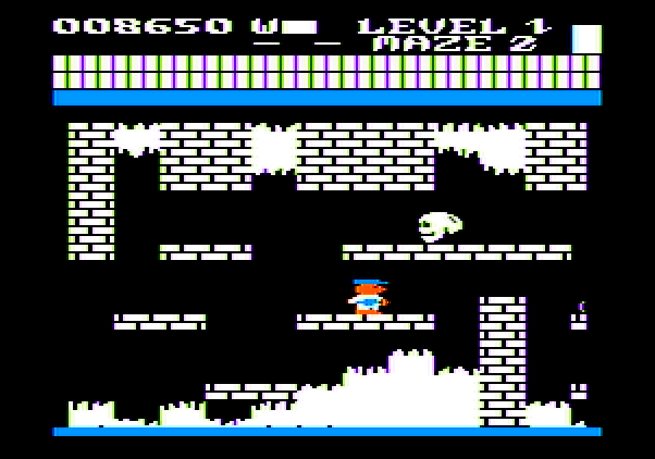 Trolls and Tribulations Apple II Screenshot: Avoid this skull...