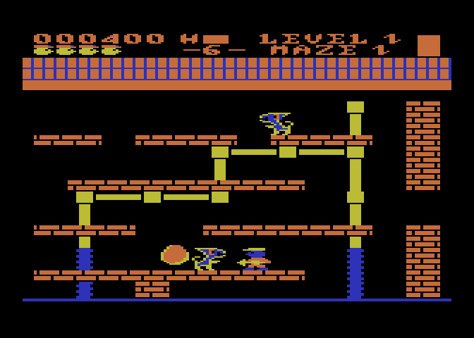 Trolls and Tribulations Atari 8-bit Screenshot: Watch out for the cretins!