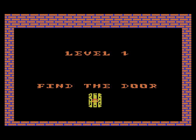 Trolls and Tribulations Atari 8-bit Screenshot: Level one.