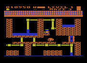 Trolls and Tribulations for Atari 8-bit - Hiding on a platform while a skull passes underneath...