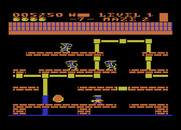 Trolls and Tribulations for Atari 8-bit - Kick eggs off of the platforms before they hatch.