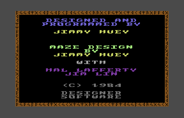 Trolls and Tribulations Commodore 64 Screenshot: Game credits.
