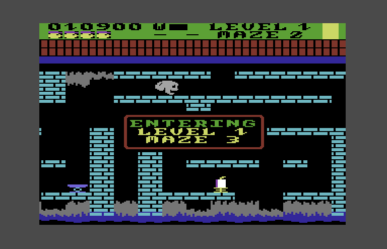 Trolls and Tribulations Commodore 64 Screenshot: On to the next maze...