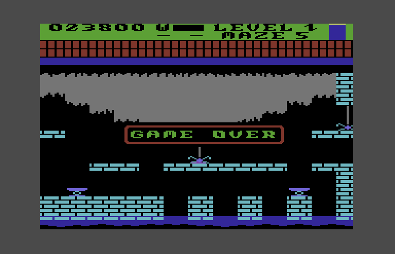 Trolls and Tribulations Commodore 64 Screenshot: Game over.