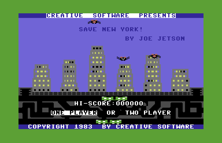 Save New York Commodore 64 Screenshot: Title screen.