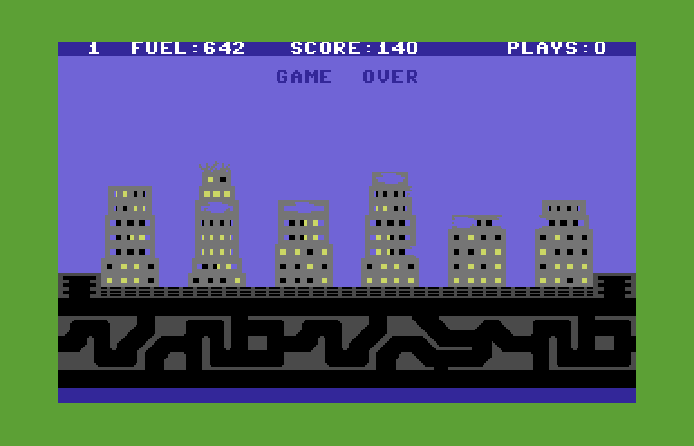Save New York Commodore 64 Screenshot: Game over.