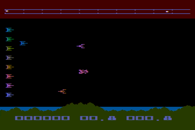 K-Star Patrol Atari 8-bit Screenshot: Game start.
