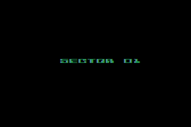 K-Star Patrol Atari 8-bit Screenshot: Ready for sector 01?