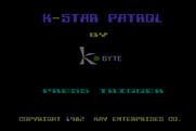 K-Star Patrol for Atari 8-bit - Title screen.