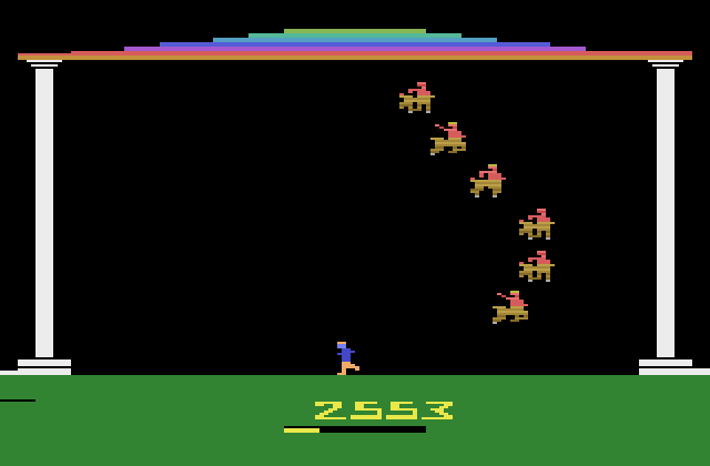 No Escape! Atari 2600 Screenshot: The next level begins with a new set of opponents.