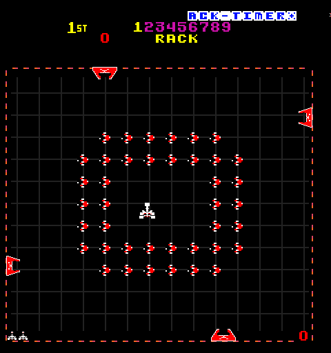 Solar Fox Arcade Screenshot: Game start.