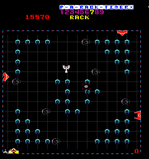 Solar Fox Arcade Screenshot: Time to start collecting solar cells...