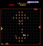 Solar Fox for Arcade - Each level has a different layout.