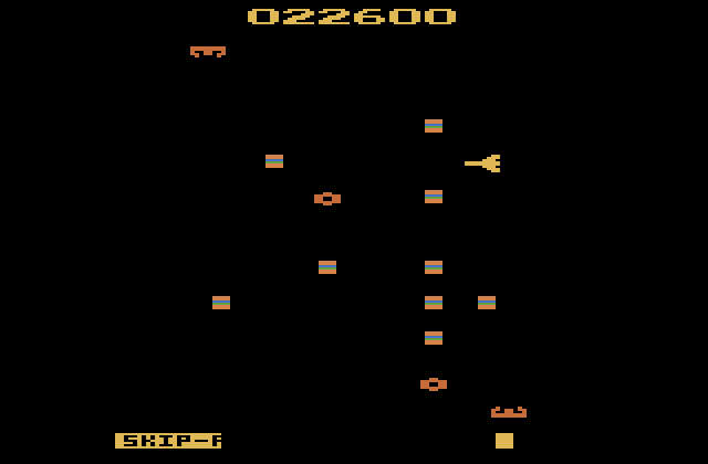Solar Fox Atari 2600 Screenshot: Only a handful of solar cells remaining...