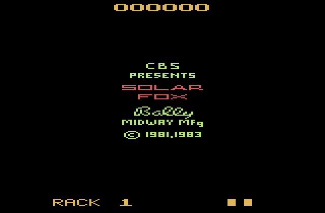 Solar Fox Atari 2600 Screenshot: Title screen.