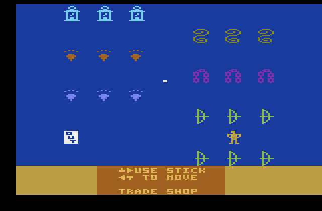 DragonStomper Atari 2600 Screenshot: Welcome to the trade shop!