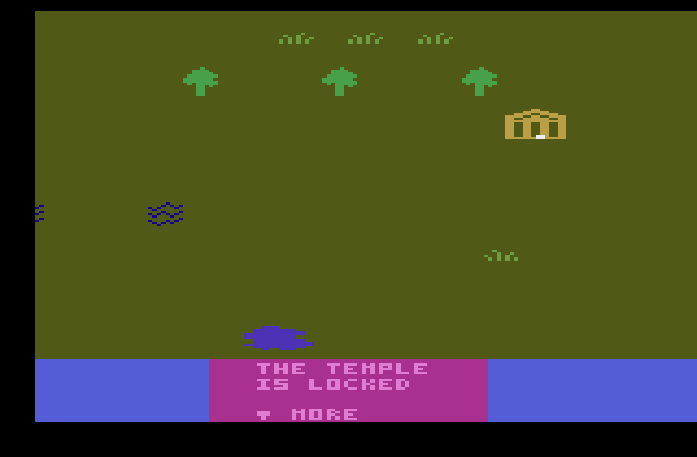 DragonStomper Atari 2600 Screenshot: The temple is locked, I need a key...