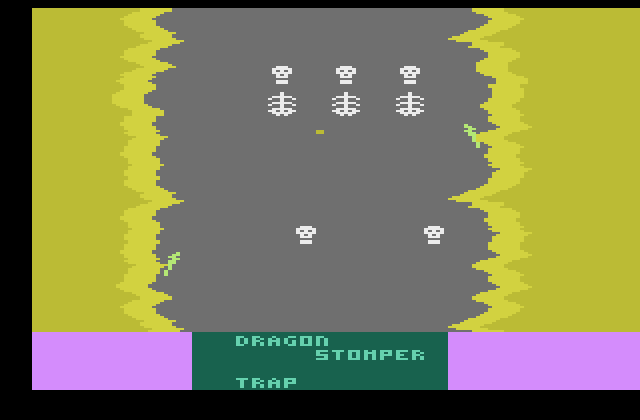 DragonStomper Atari 2600 Screenshot: Skeletons make this place seem deadly...