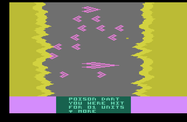 DragonStomper Atari 2600 Screenshot: Ouch, poison darts!