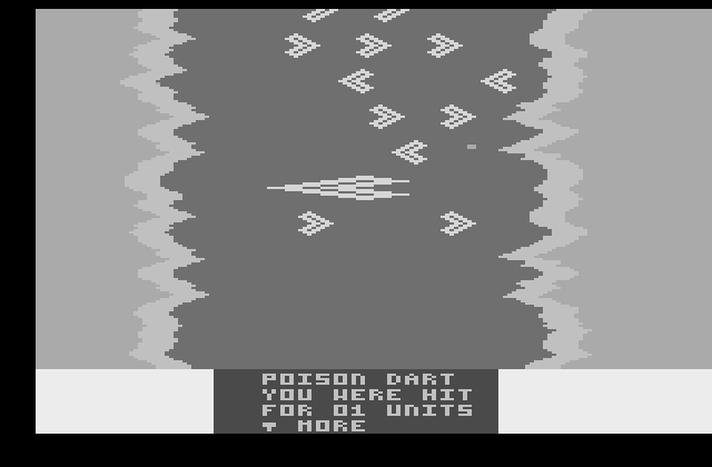 DragonStomper Atari 2600 Screenshot: Hit by a poison dart...