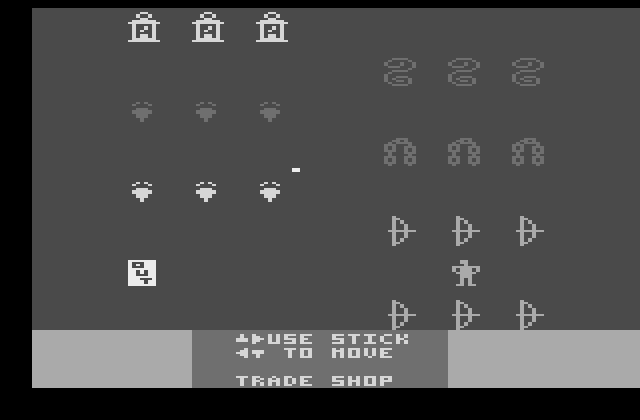 DragonStomper Atari 2600 Screenshot: Welcome to the trade shop.