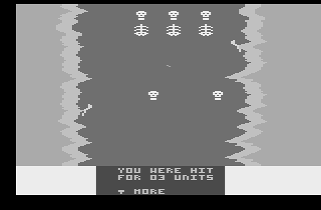 DragonStomper Atari 2600 Screenshot: I was hit by a trap...