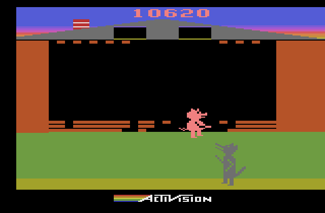 Oink! Atari 2600 Screenshot: Game over.