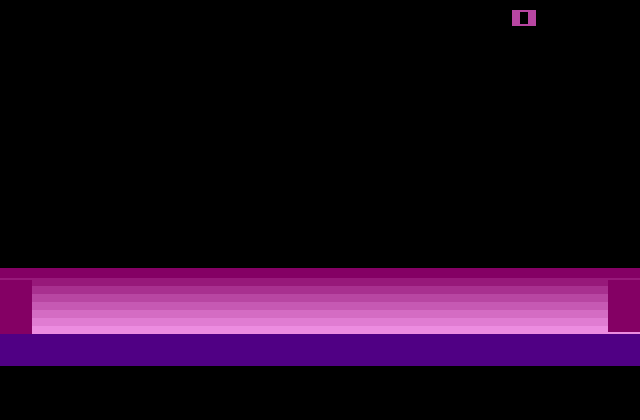 Space Cavern Atari 2600 Screenshot: Starting screen; the graphics flash different colors.