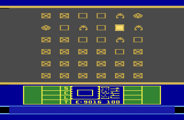 Phaser Patrol Atari 2600 Screenshot: The sector map view.