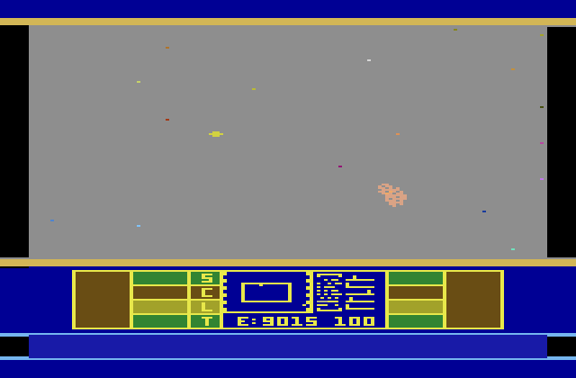 Phaser Patrol Atari 2600 Screenshot: I'm hit! The screen flashes white then fades again.