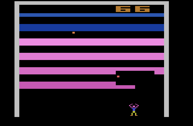 Fireball Atari 2600 Screenshot: The rows of blocks keep getting lower and lower on the screen...
