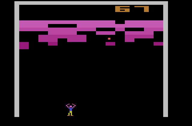 Fireball Atari 2600 Screenshot: A game of Migrating Blocks.