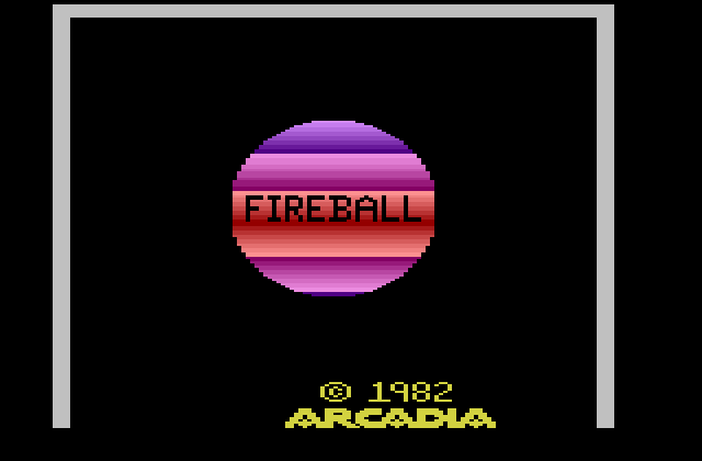 Fireball Atari 2600 Screenshot: Title screen (the title flashes different colors).