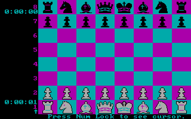 Chess IBM PC/Compatibles Screenshot: Starting screen.