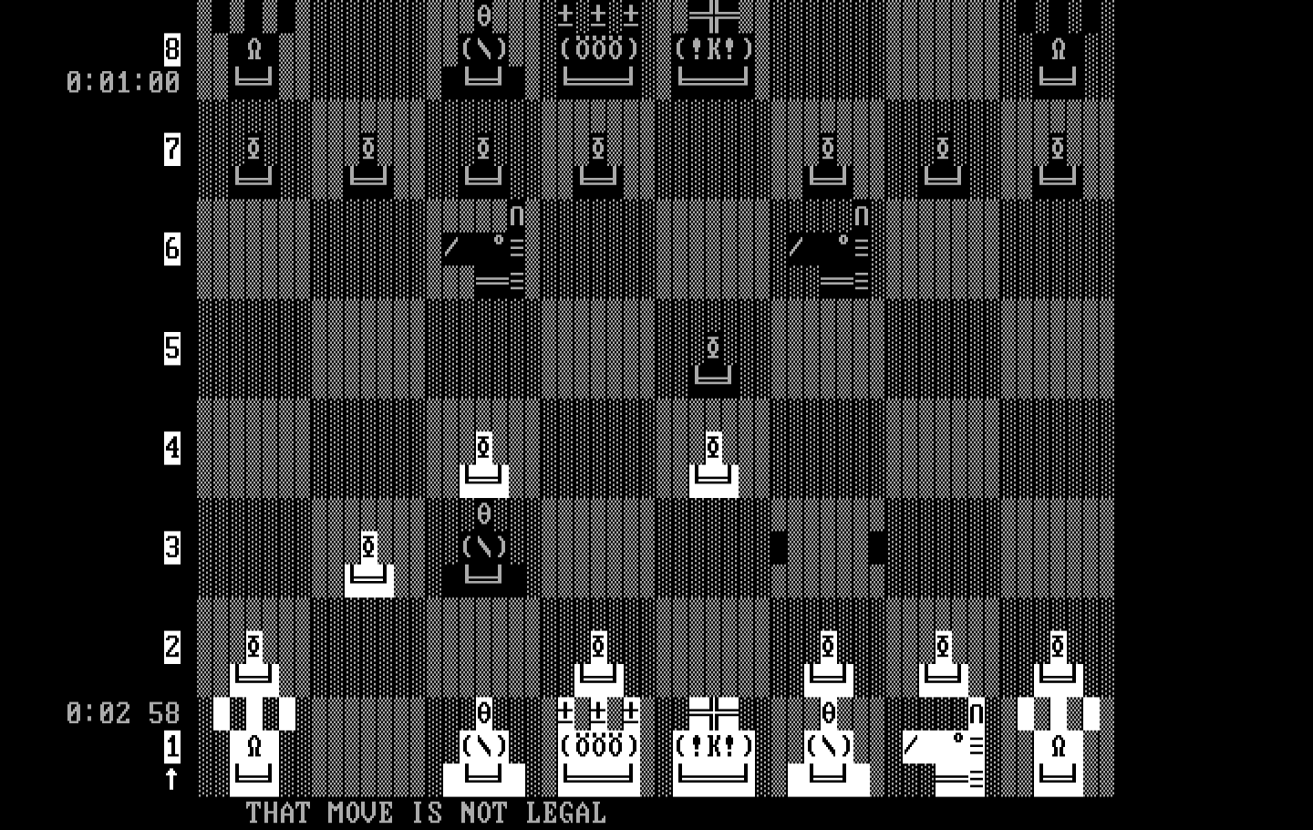 Chess IBM PC/Compatibles Screenshot: That move is not legal!