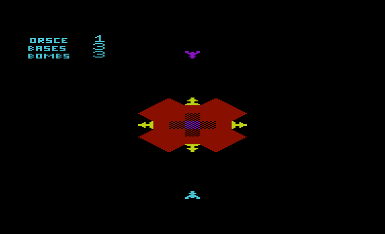 Cylon Zap Commodore VIC-20 Screenshot: Game start.