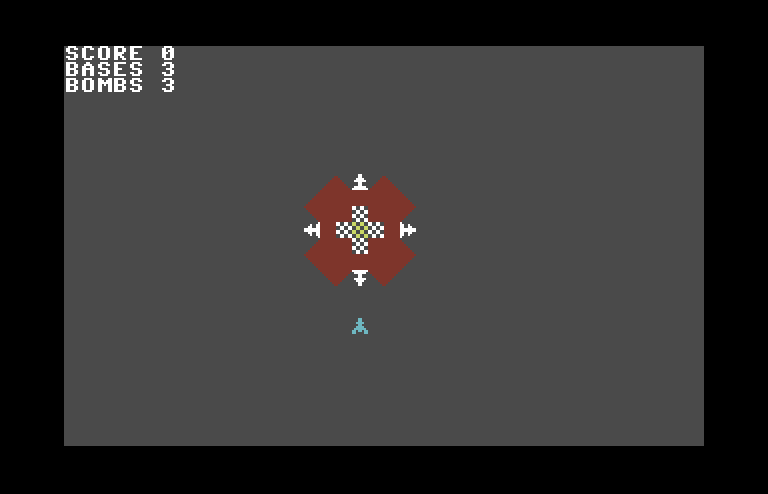 Cylon Zap Commodore 64 Screenshot: Game start.