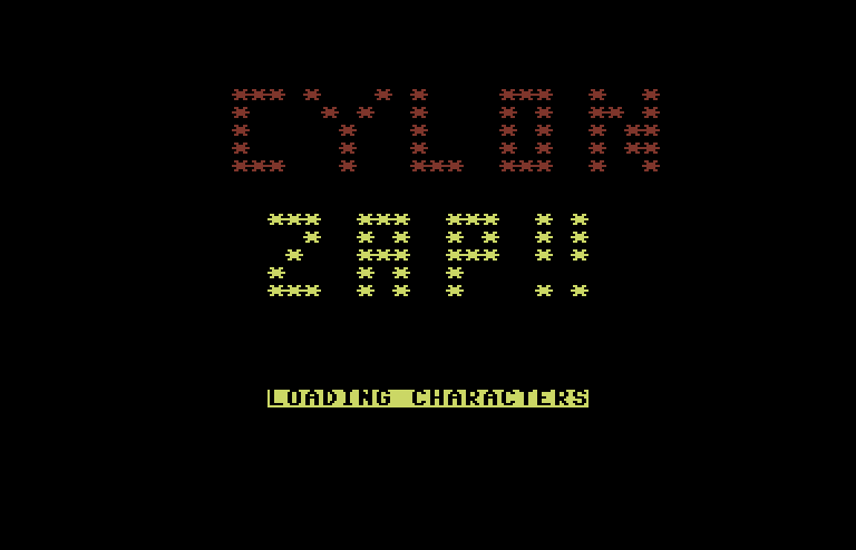 Cylon Zap Commodore 64 Screenshot: Title screen.