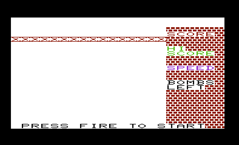 Kablam! Commodore VIC-20 Screenshot: Press fire button to start...