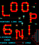Looping for Arcade - Title screen; the title and text flash different colors.