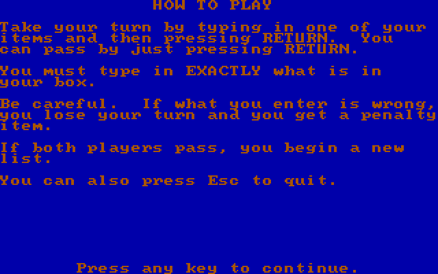 Discover Numbers IBM PC/Compatibles Screenshot: Instructions for the time challenge.