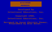 Discover Numbers for IBM PC/Compatibles - Title screen.
