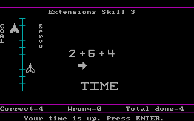 Fact Track IBM PC/Compatibles Screenshot: Oops, out of time!