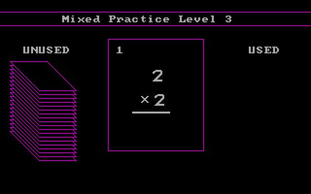 Fact Track IBM PC/Compatibles Screenshot: Starting the mixed practice flashcards.