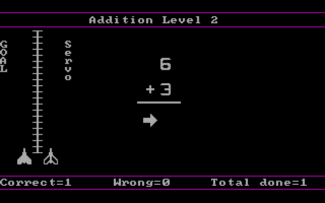 Fact Track IBM PC/Compatibles Screenshot: Here's the first problem, enter in the answer...
